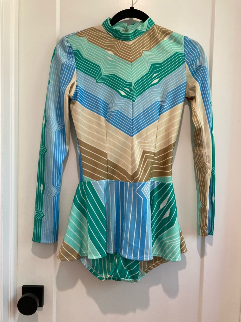 Vintage 70s fabric adult M figure skating dress